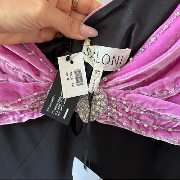 SALONI Kaila Embelished Velvet Dress - Picture 6 of 8